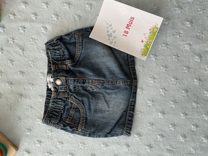 jupe en jean bleu taille élastique 18 mois kitchoun - photo numéro 3