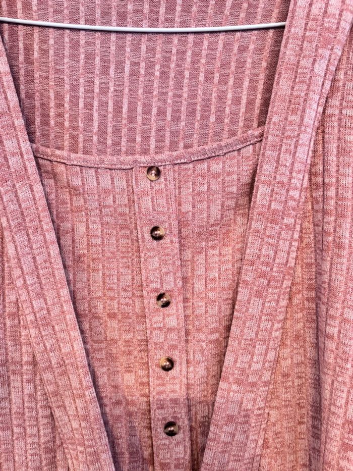 Neuf - T-shirt à manches longues vieux rose - photo numéro 3