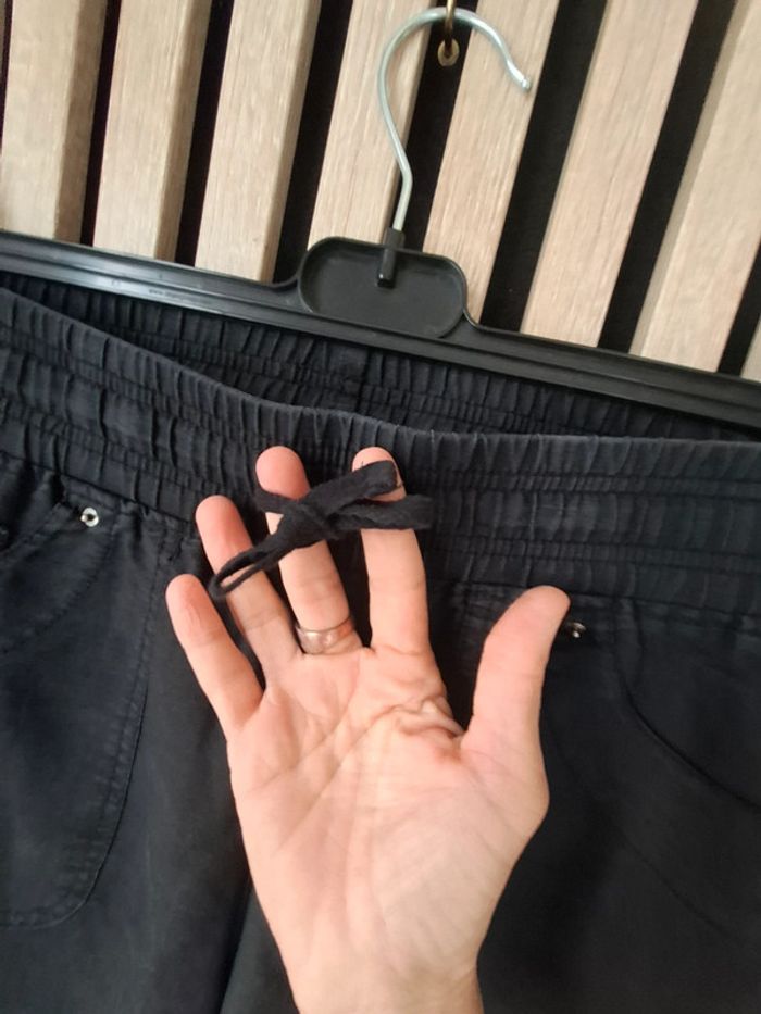 Pantalon jambes larges sarouel noir T 38 Etam - photo numéro 5