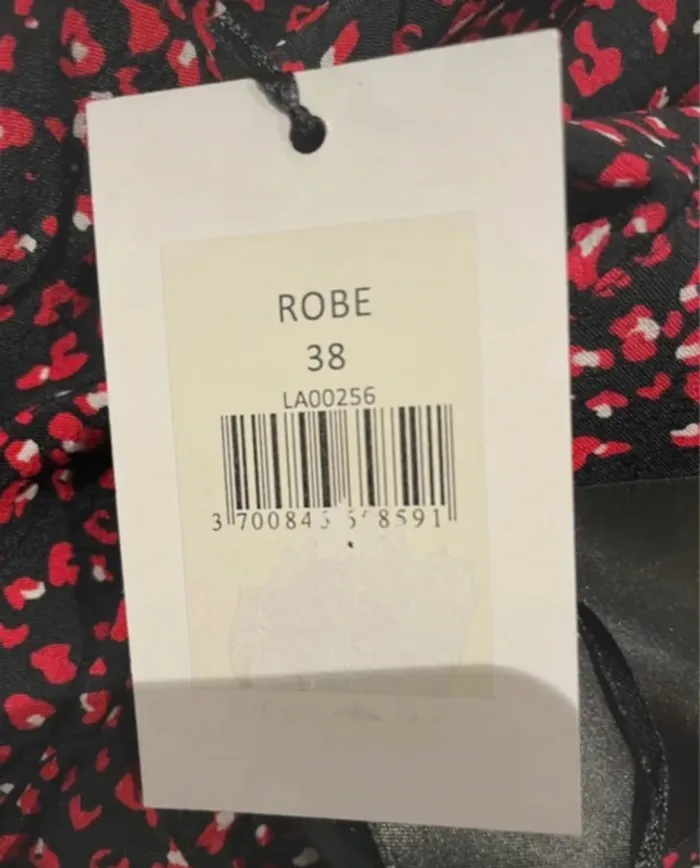 Robe La City bordeaux à motifs noir et blanc – taille 38 – neuve - photo numéro 9