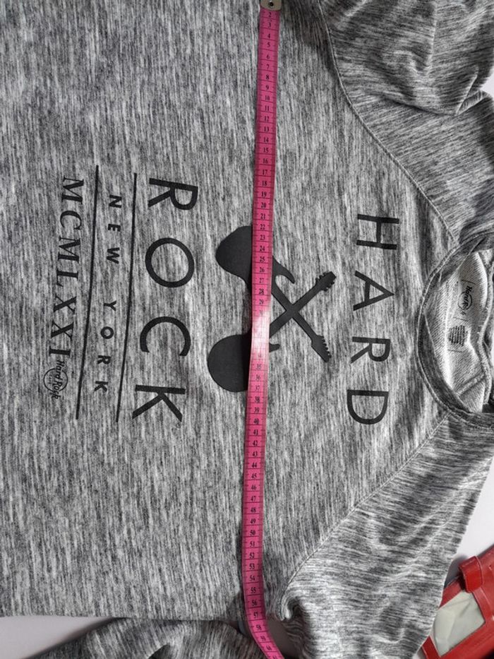 Sweat Hard rock gris chiné avec guitares - photo numéro 9