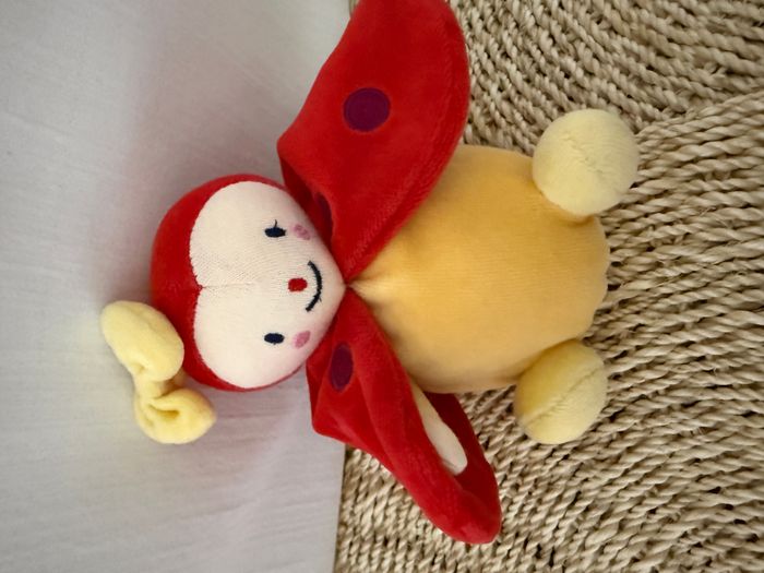 Doudou Coccinelle Jaune et Rouge Dim Dam Doum Moulin Roty