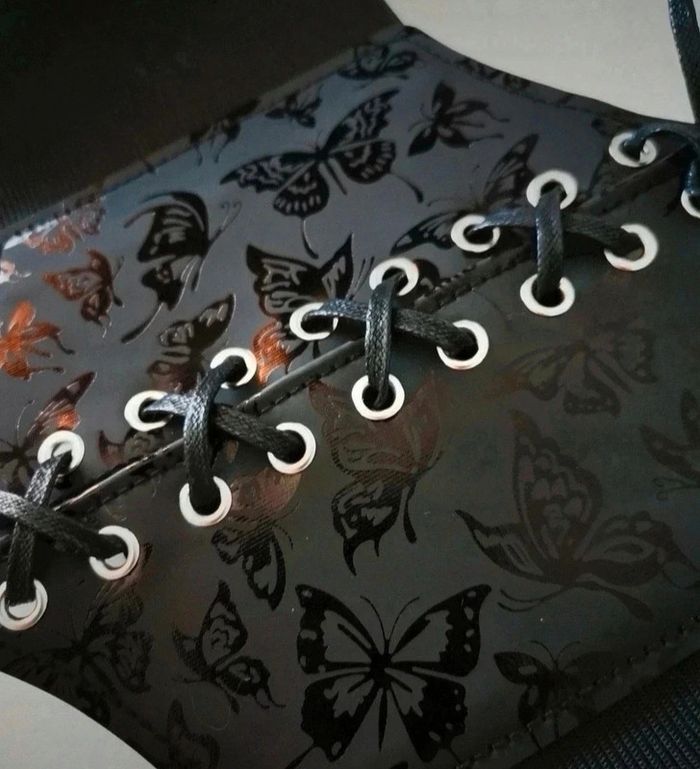 A46 ceinture gaine corset vintage rétro ajustable noire - photo numéro 3