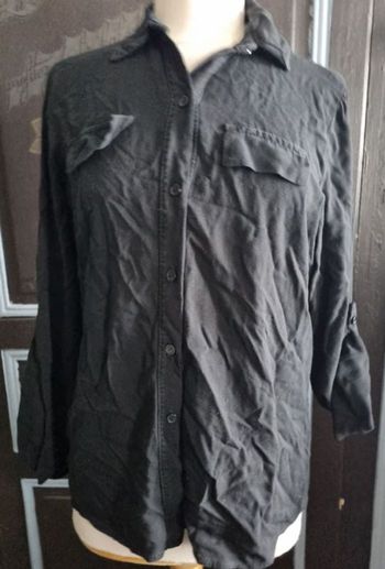 Chemise noir à manches retroussable taille L