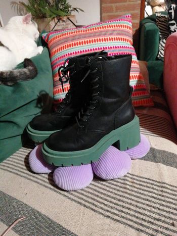 Bottines mango plateformes vertes