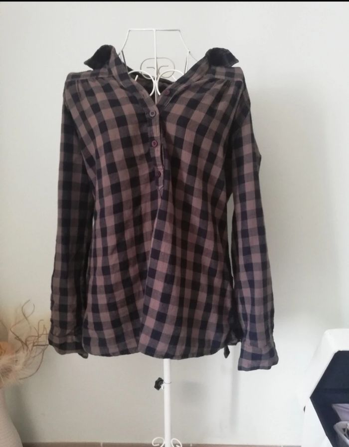 Chemise fluide à carreaux