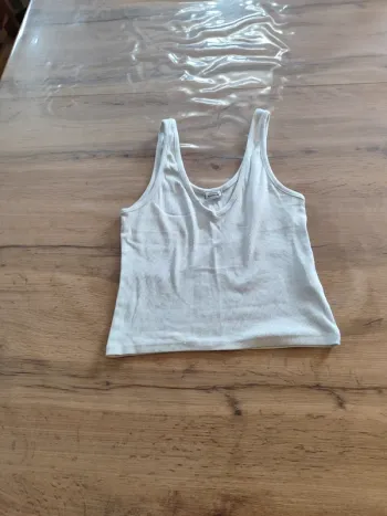Débardeur Pimkie Blanc Côtelé, Taille M - Basique Confortable et Tendance !