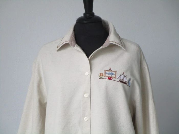 Chemise beige vintage étagère marin 44 TBE