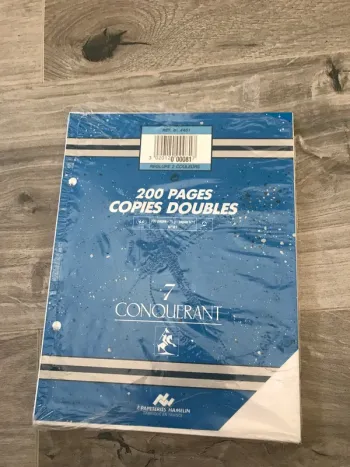 200 pages copies doubles perforées petits formats carreaux seyes 17x22 cm conquérant 70g