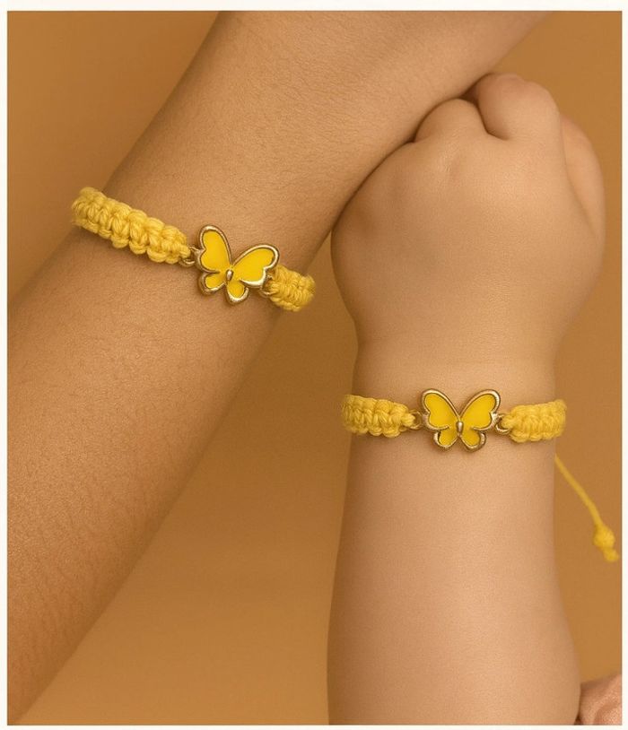 Bracelet papillon jaune