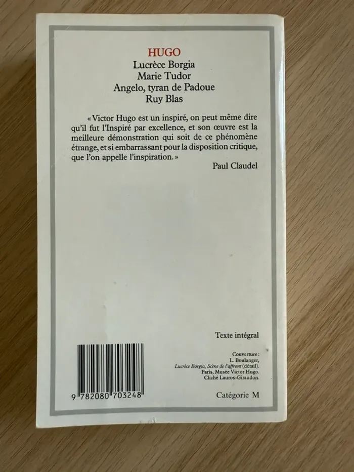 Victor Hugo Lucrèce Borgia Marie Tudor Angelo tyran de la Padoue Ruy Blas - photo numéro 2