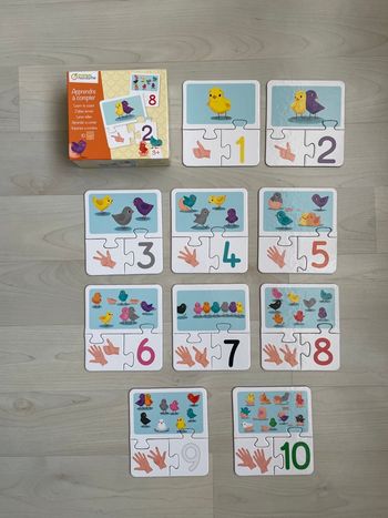 Jeu neuf : boite éducative de 10 puzzles de 3 pièces à assembler