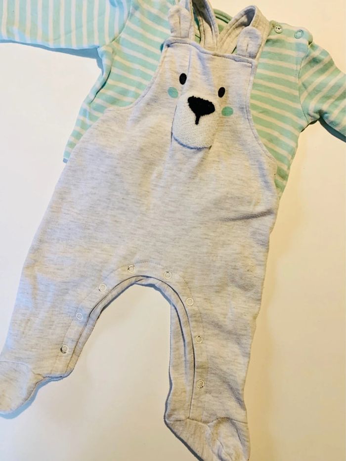 Lot de deux ensemble salopette - taille 3 mois - photo numéro 13