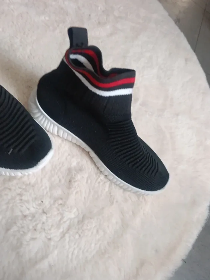 Basket textile noir rouge taille 38 - photo numéro 4