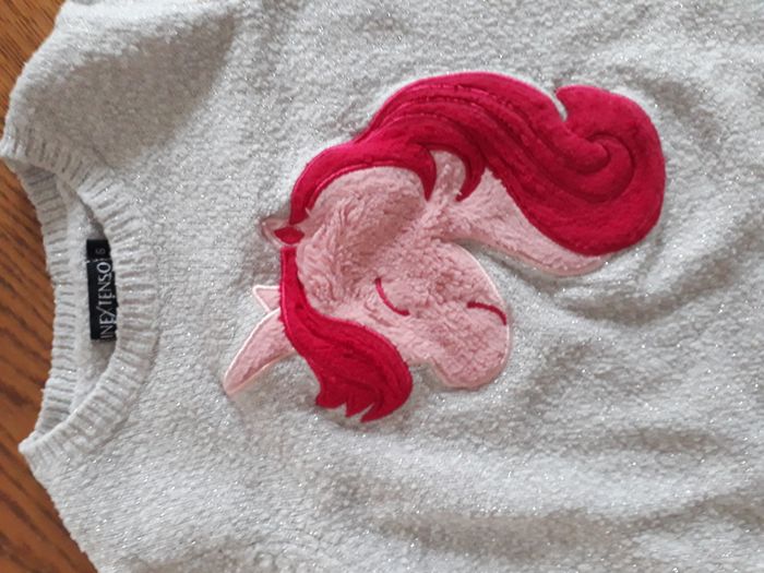 Pull robe gris avec une licorne In extenso  6 ans - photo numéro 2