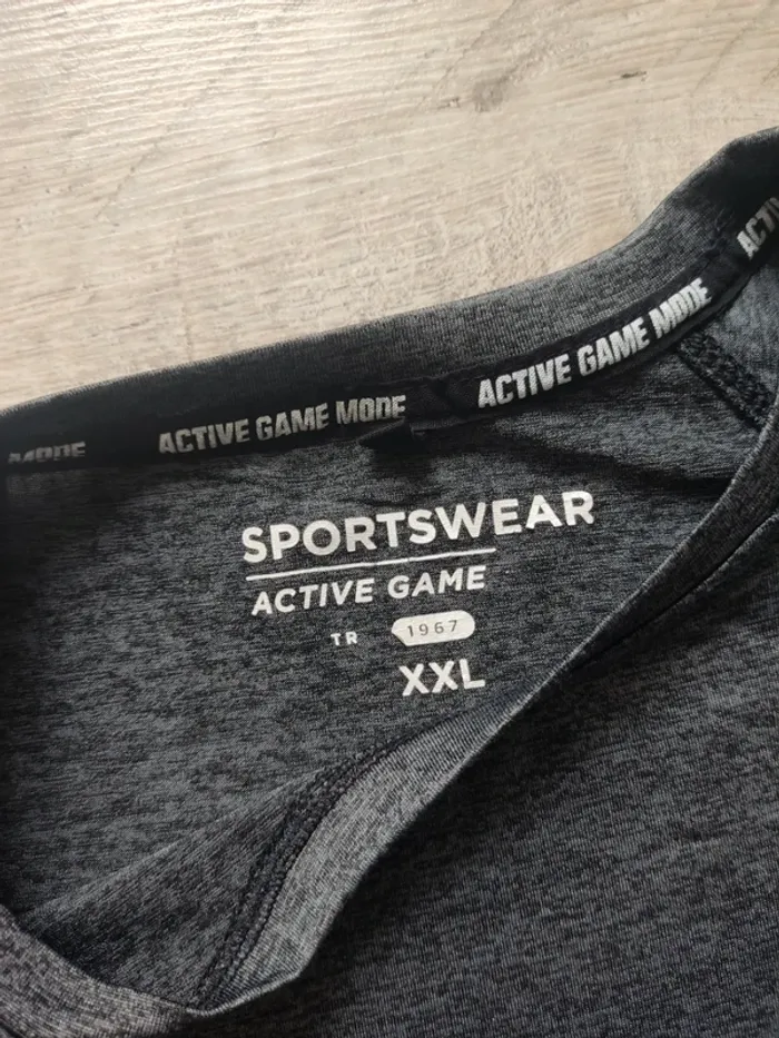 Tee-shirt sport manches courtes gris chiné taille XXL Zeeman - photo numéro 4