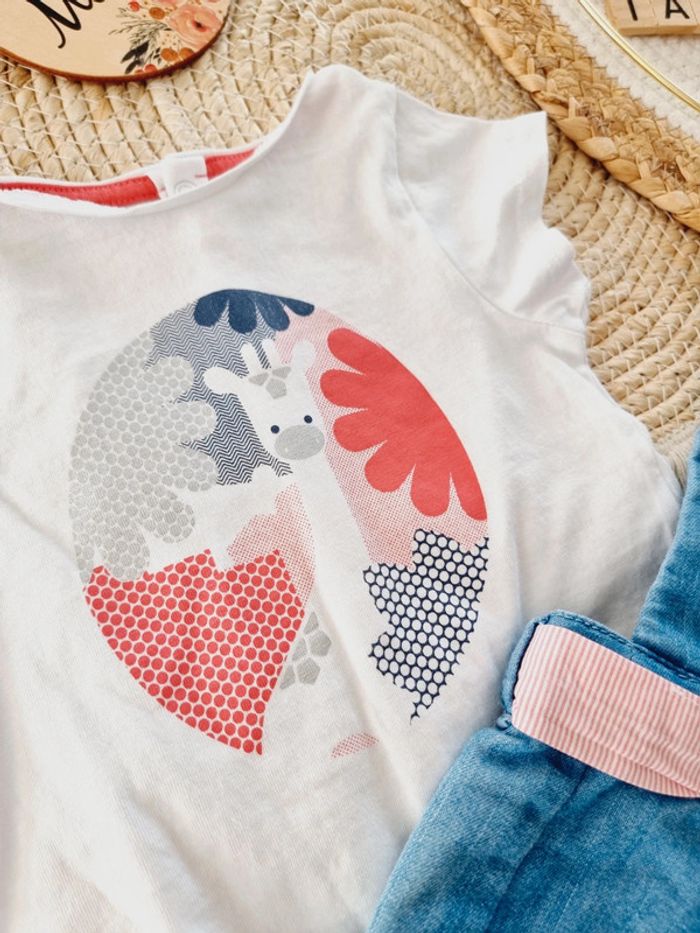 Robe en jeans tee-shirt 6mois bébé fille - photo numéro 2