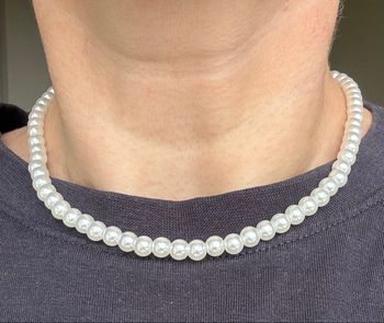 Collier perle blanche minimaliste