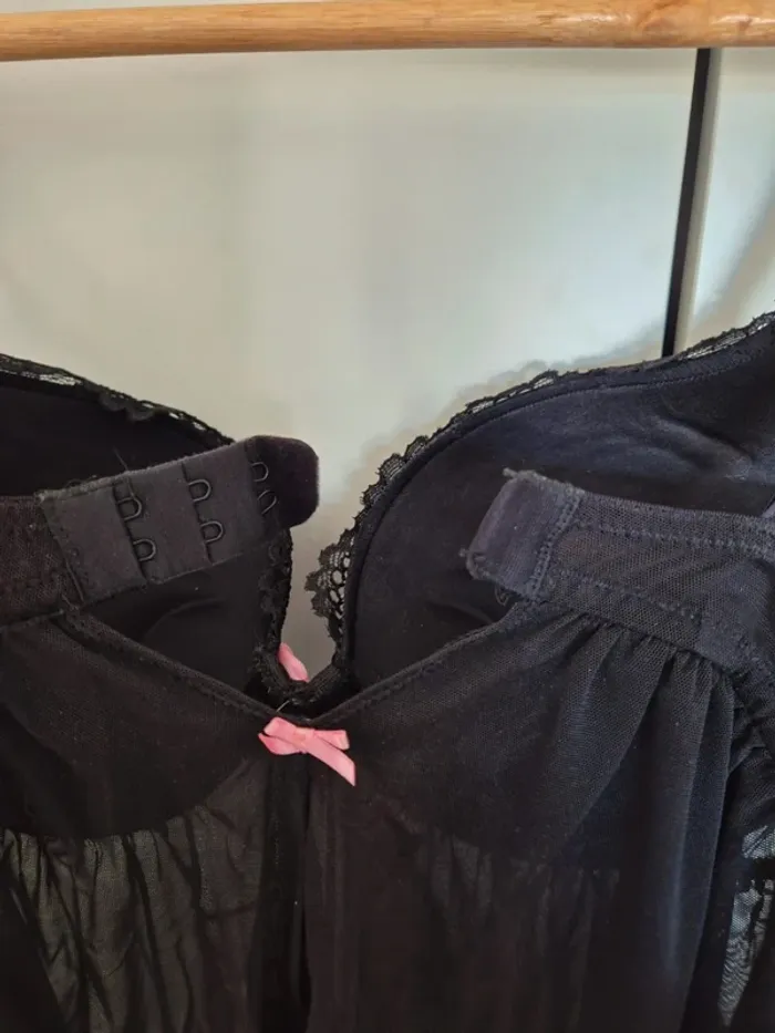 Belle nuisette soutien gorge dentelle super push up H&M 🌸 Taille française 95B eur 80B noir et rose - photo numéro 13