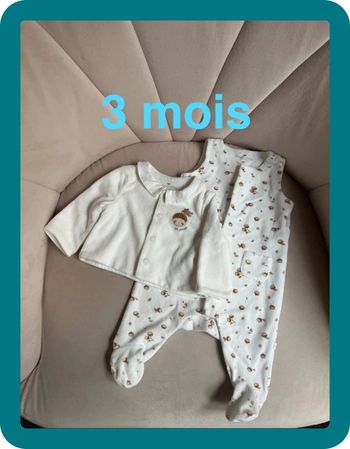 Ensemble deux pièces velours noisettes mixte 3 mois - Sergent Major