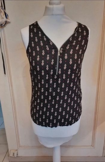 Tunique debardeur noir motifs