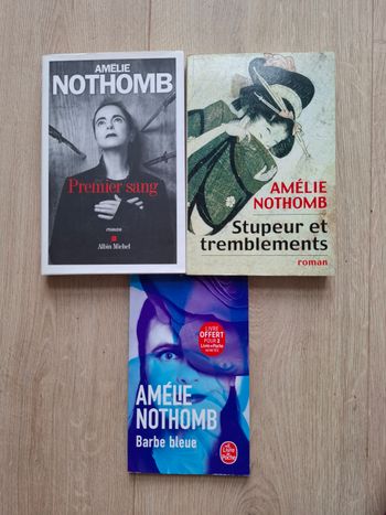 Lot de 3 livres d'Amélie Nothomb en très bon état