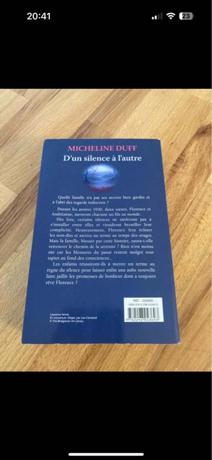 Livre D’un silence à l’autre de Micheline Duff - photo numéro 2