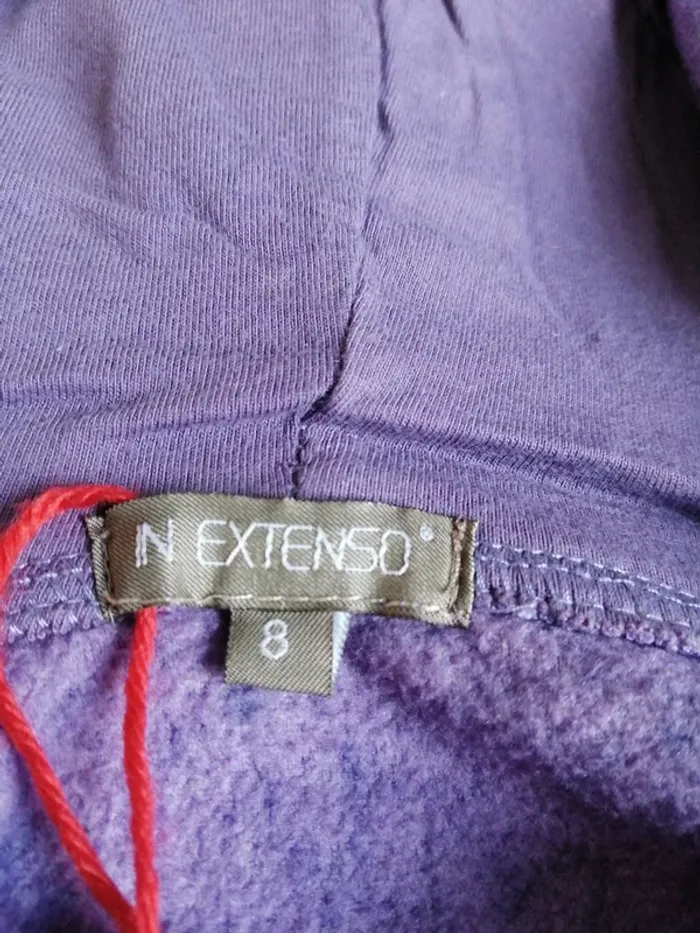 Pull polaire violet à capuche motifs fleurs / in extenso / (8ans) - photo numéro 7