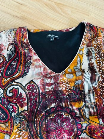 Blouse 36 ocre et rouge