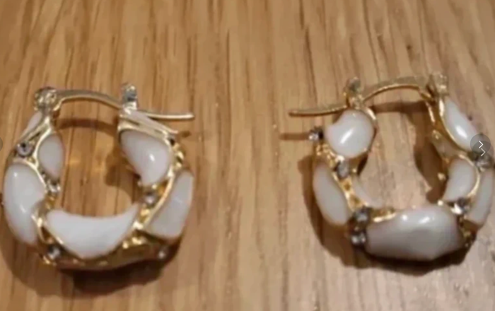 Créoles 20 mm marbrées plaquées or - photo numéro 2