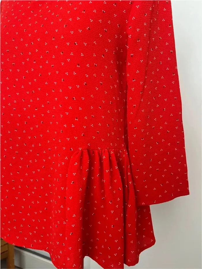 Blouse peplum rouge imprimée manches 3/4 InExtenso - photo numéro 2
