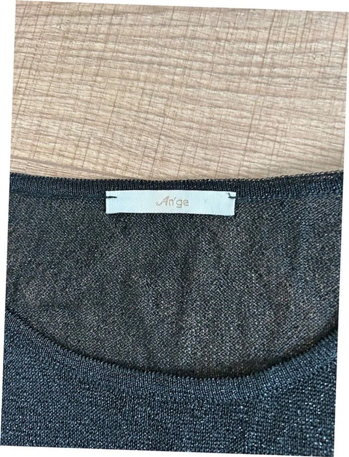 Pull noir pailleté à manches longues An'ge taille unique TBE - photo numéro 15