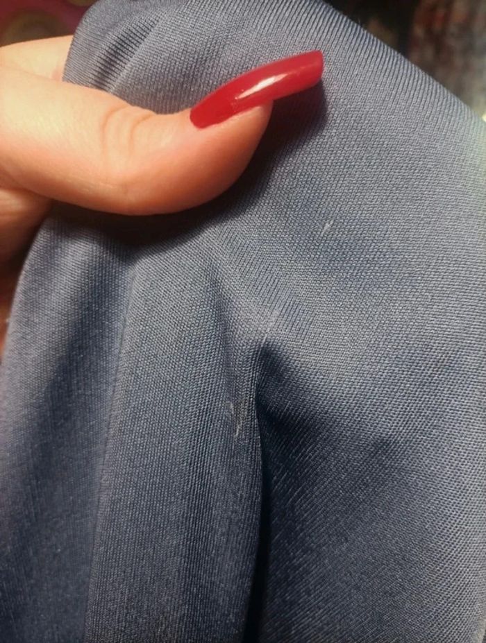 Robe longue bleue à manches courtes col V vintage années 70 taille 34/36 - photo numéro 9