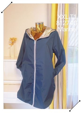 Veste long imperméable réversible Marine taille XXL 🌸