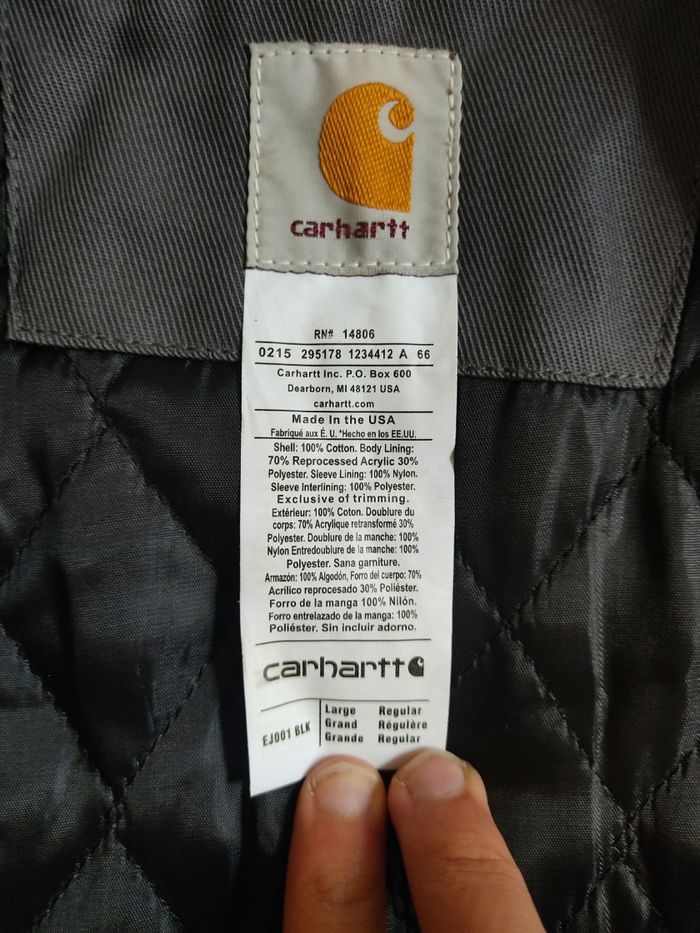Carhartt détroit jacket gris taille L - photo numéro 3