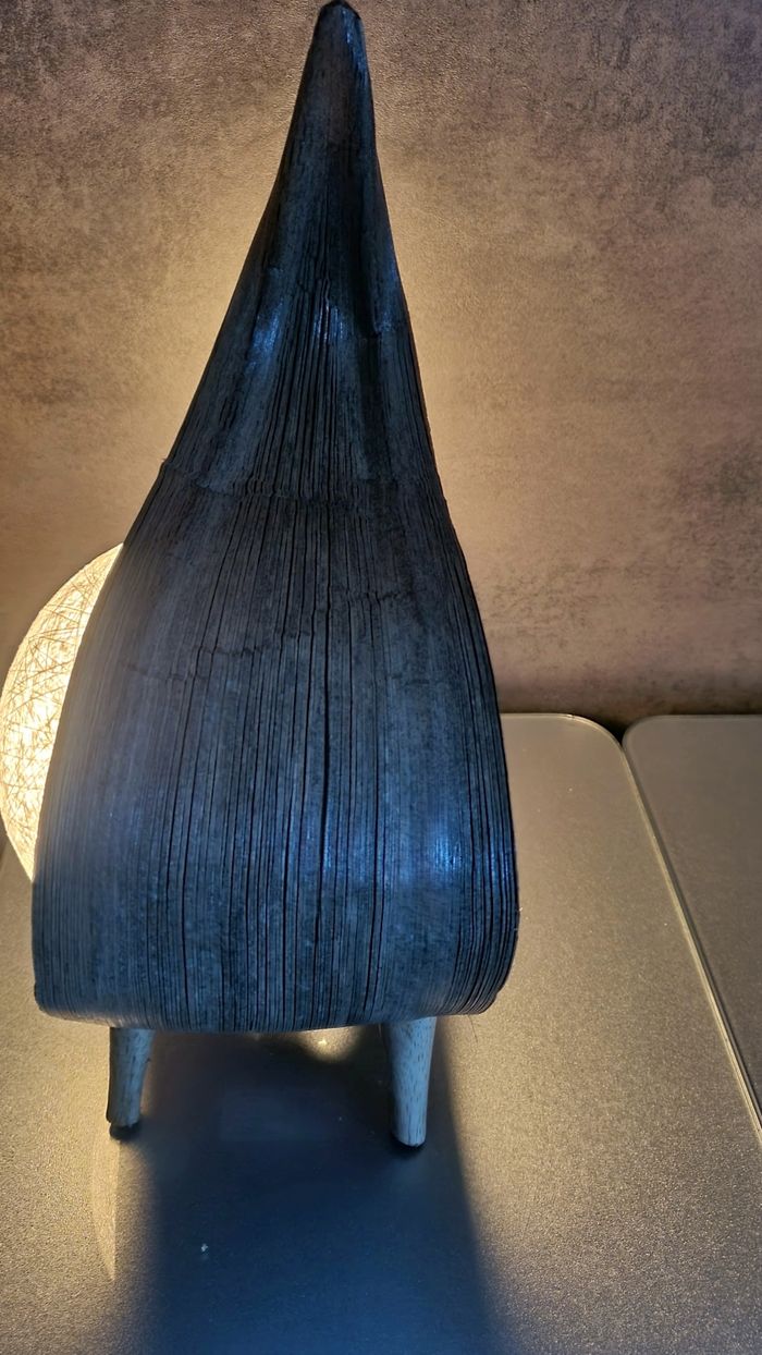 Lampe feuille artisanale noix de coco - photo numéro 4