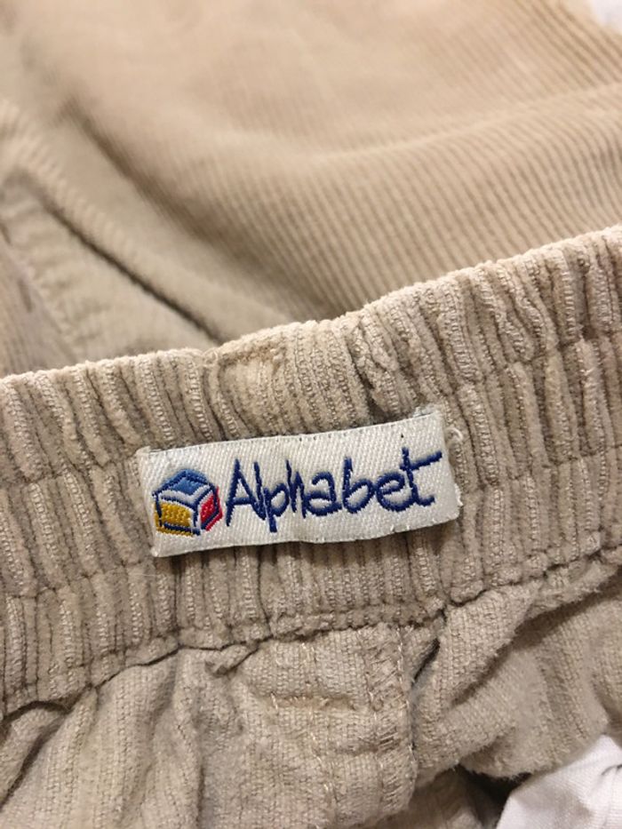 Pantalon velours beige - Alphabet - 18 mois - photo numéro 3