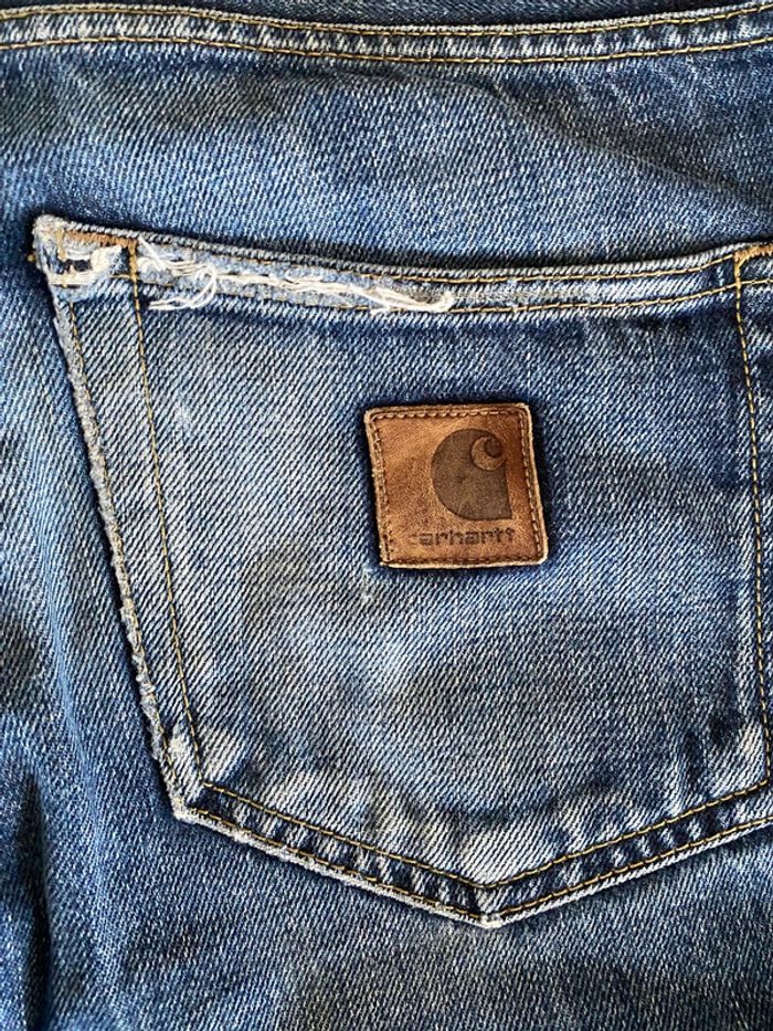 Bermuda short Carhartt en jeans bleu taille 36 / 38 - photo numéro 13