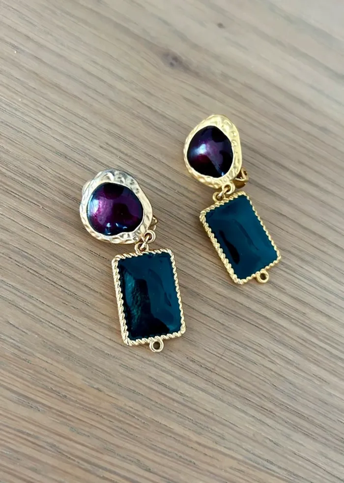 Boucles d’oreilles vintage à clips dorées - photo numéro 4