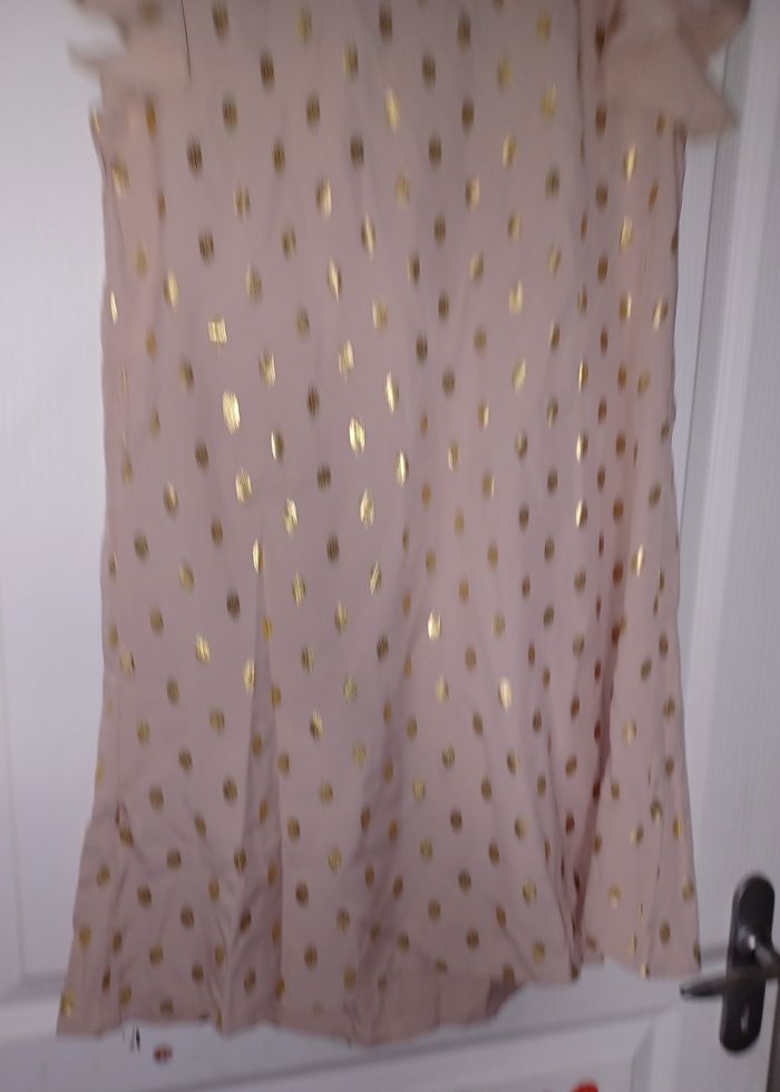 Robe courte rose pale dorée M toucher soie neuve - photo numéro 3