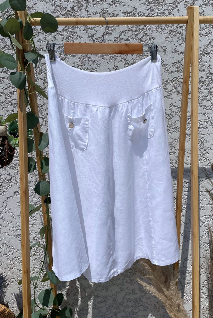 Jupe en lin blanche Tdi Fashion XL/42 - photo numéro 2