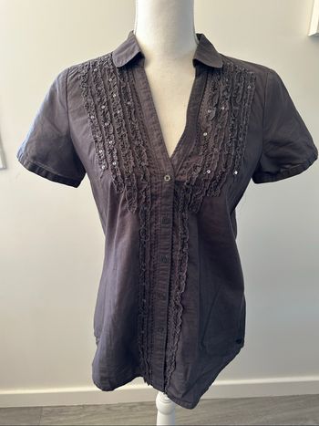 Chemisier gris à sequins Esprit T40 L