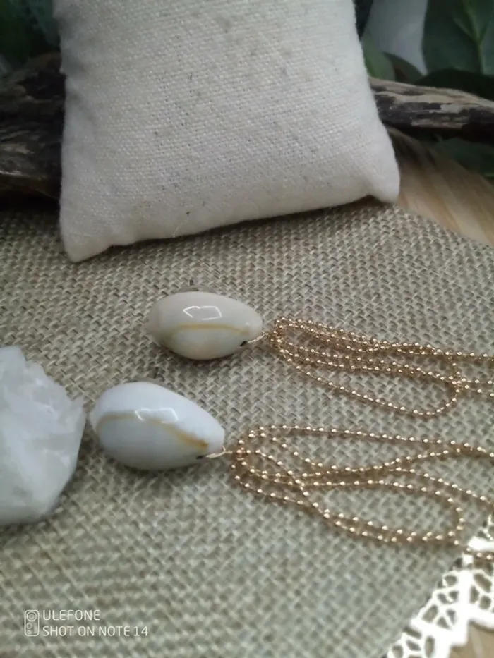 Boucles d'oreilles coquillages naturels - photo numéro 2