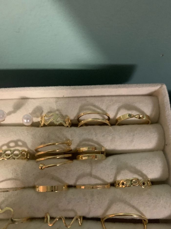 lot 20 bagues dorées - photo numéro 4