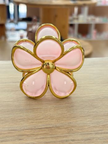 Pince cheveux fleur dorée et rose