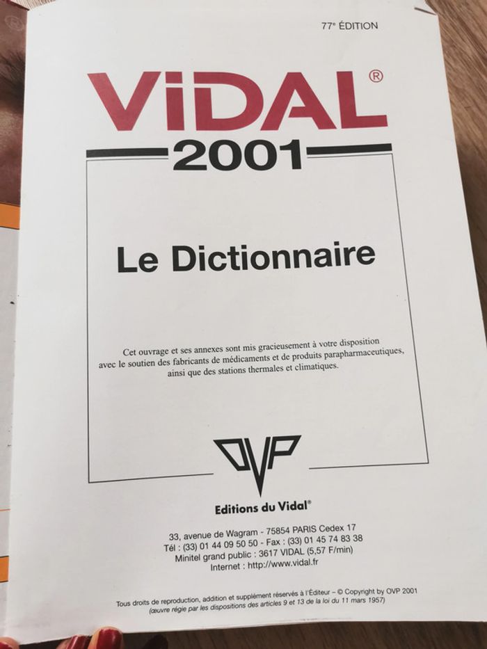Vidal 2001 le Dictionnaire - photo numéro 2