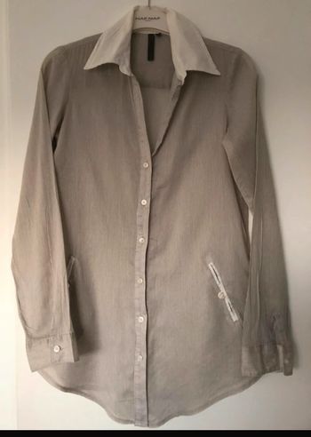 Chemise légère Bershka S gris blanc