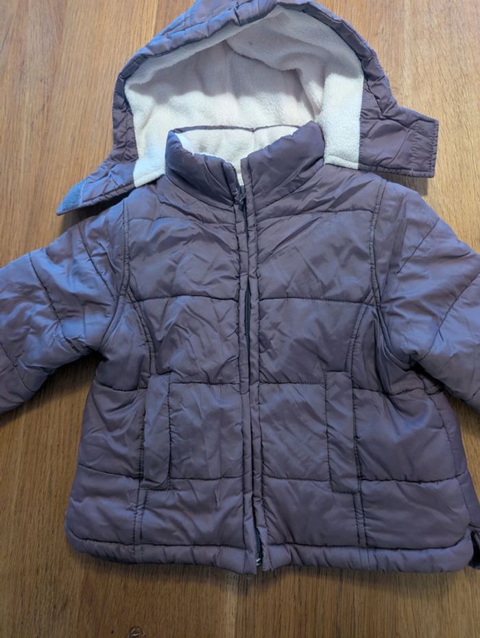 Manteau doudoune chaude mauve fille 3 ans - photo numéro 5