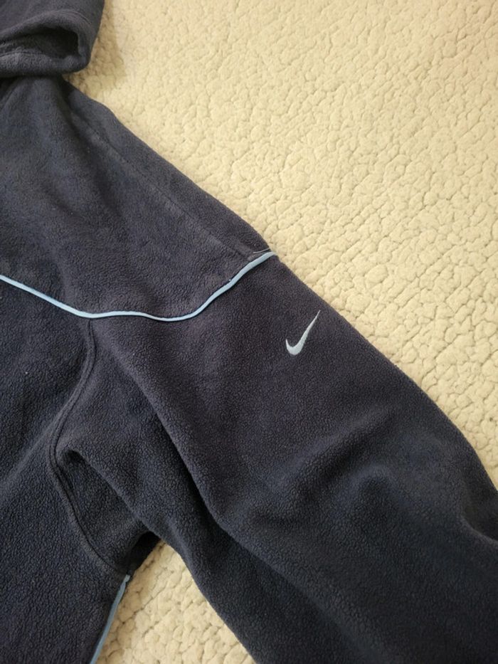 Sweat à capuche / Hoodie Nike polaire vintage bleu marine logos brodés - XL - photo numéro 10