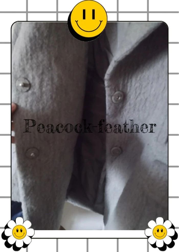 Manteau gris laine bouillie TU - photo numéro 2